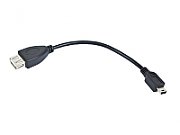 Cablu USB Gembird  Mini-USB 2.0 (T) - USB 2.0 Type-A (M), 15 cm, negru, OTG