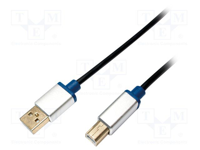 CABLU USB LOGILINK pt. imprimanta, USB 2.0 (T) la USB 2.0 Type-B (T), 2m, premium, conectori auriti, black,  BUAB220  (include TV 0.15 lei)
