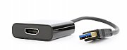 CABLU video GEMBIRD, adaptor USB 3.0 (T) la HDMI (M), 15cm, rezolutie maxima Full HD (1920 x 1080) la 60Hz, negru,  A-USB3-HDMI-02  (include TV 0.06 lei)