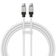 CABLU alimentare si date Baseus, Fast Charging Data Cable pt. smartphone, USB Type-C (T) la USB Type-C (T),  E-marker, 100W, 1m, alb,  CAKW000202  (include TV 0.18lei) - 6932172626655