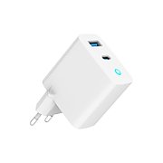 ALIMENTATOR retea 220V GEMBIRD, universal, 1 x USB Type-C D 30W, 1 x USB-A 3.0  QC 30W, indicator LED, tehnologie GaN, alb,  TA-UC-PDQC30L-W-01  (timbru verde 0.18 lei)