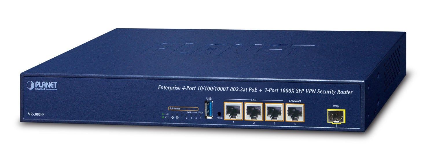 PLANET VR-300FP router wireless Gigabit Ethernet Albastru