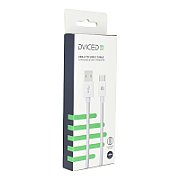 Dviced Cable USB-A to USB-C Nylon Textile 1,25m - White