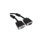 Cablu prelungitor VGA, mama - tata, cu ferite, dubluecranat, 10m, PremiumCord