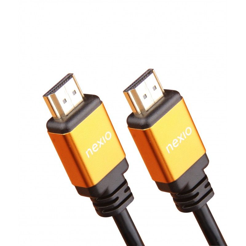 Cablu HDMI, V2.1, tata-tata, 8K@60hz, 1080P, Ultra High Speed Ethernet, carcasa metalica, contacte aurite, 1m, Negru, Nexio