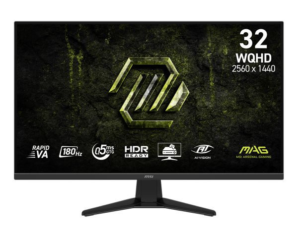 MSI MAG 325QF E18V Gaming Monitor 31.5inch WQHD Rapid VA 180Hz 1ms HDR