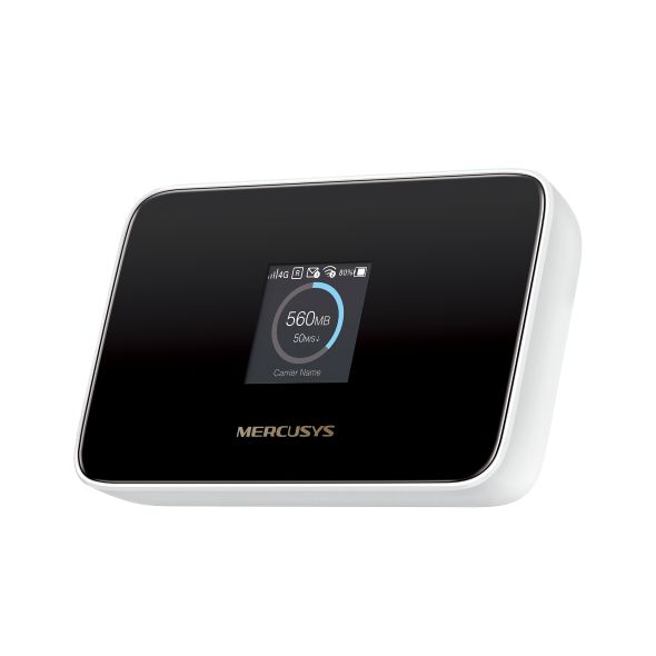 150Mbps 4G LTE Mobile Wi-Fi Build-In 150Mbps 4G LTE Modem SPEED: 287 Mbps at 2.4 GHz, 4G Cat4 150/50 Mbps SPEC: 1.44 Inch Screen Display, FDD-LTE (B1/B3/B5/B7/B8/B20/B28), TDD- LTE (B38/B40), HSPA+/UMTS (B1/B5/B8) FEATURE: Wi-Fi 6, MERCUSYS App, Build-In 2400 mAh Rechargeable Battery